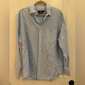 Men’s Vineyard Vines Classic fit Tucker shirt in blue and white stripe
